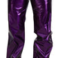 Dolce & Gabbana Elegant Shining Purple Straight Fit Pants