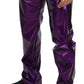 Dolce & Gabbana Elegant Shining Purple Straight Fit Pants