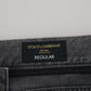 Dolce & Gabbana Elegant Grey Checkered Denim Treasure