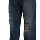 Dolce & Gabbana Stunning Tattered Denim Italian Jeans