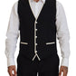 Dolce & Gabbana Elegant Black and White Slim Fit Three Piece Suit