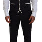 Dolce & Gabbana Elegant Black and White Slim Fit Three Piece Suit