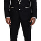 Dolce & Gabbana Elegant Black and White Slim Fit Three Piece Suit