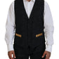 Dolce & Gabbana Elegant Black & Gold Slim Fit 3 Piece Suit