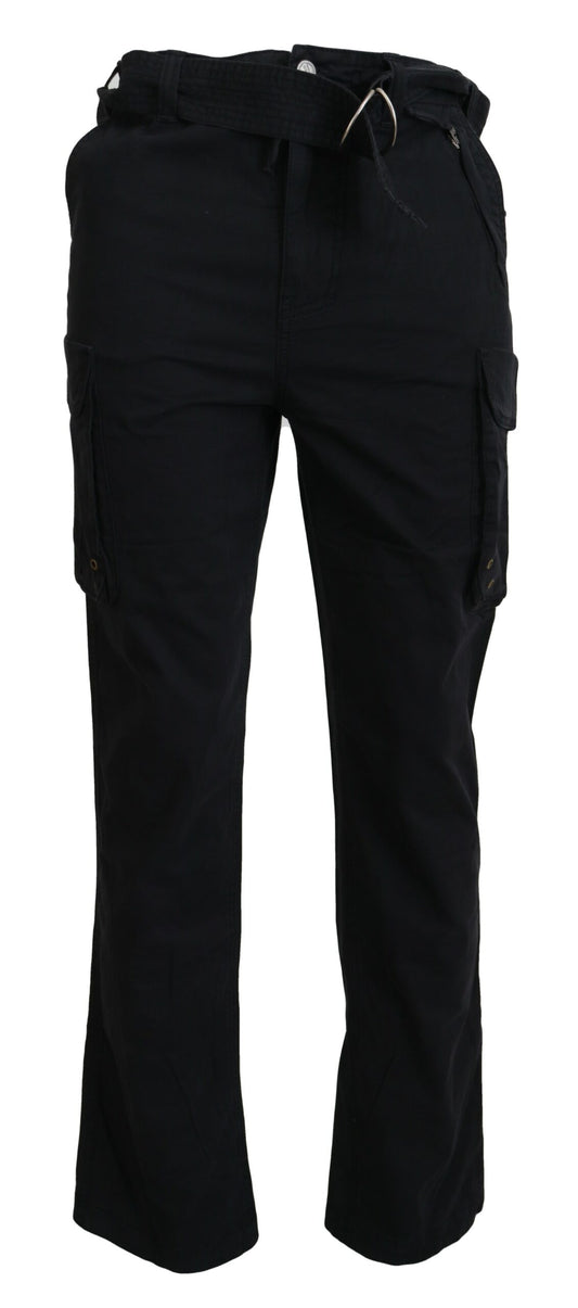 Roberto Cavalli Elegant Black Cargo Pants with Belt