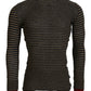 Daniele Alessandrini Chic Black and Brown Crewneck Pullover Sweater