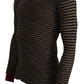 Daniele Alessandrini Chic Black and Brown Crewneck Pullover Sweater