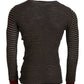 Daniele Alessandrini Chic Black and Brown Crewneck Pullover Sweater