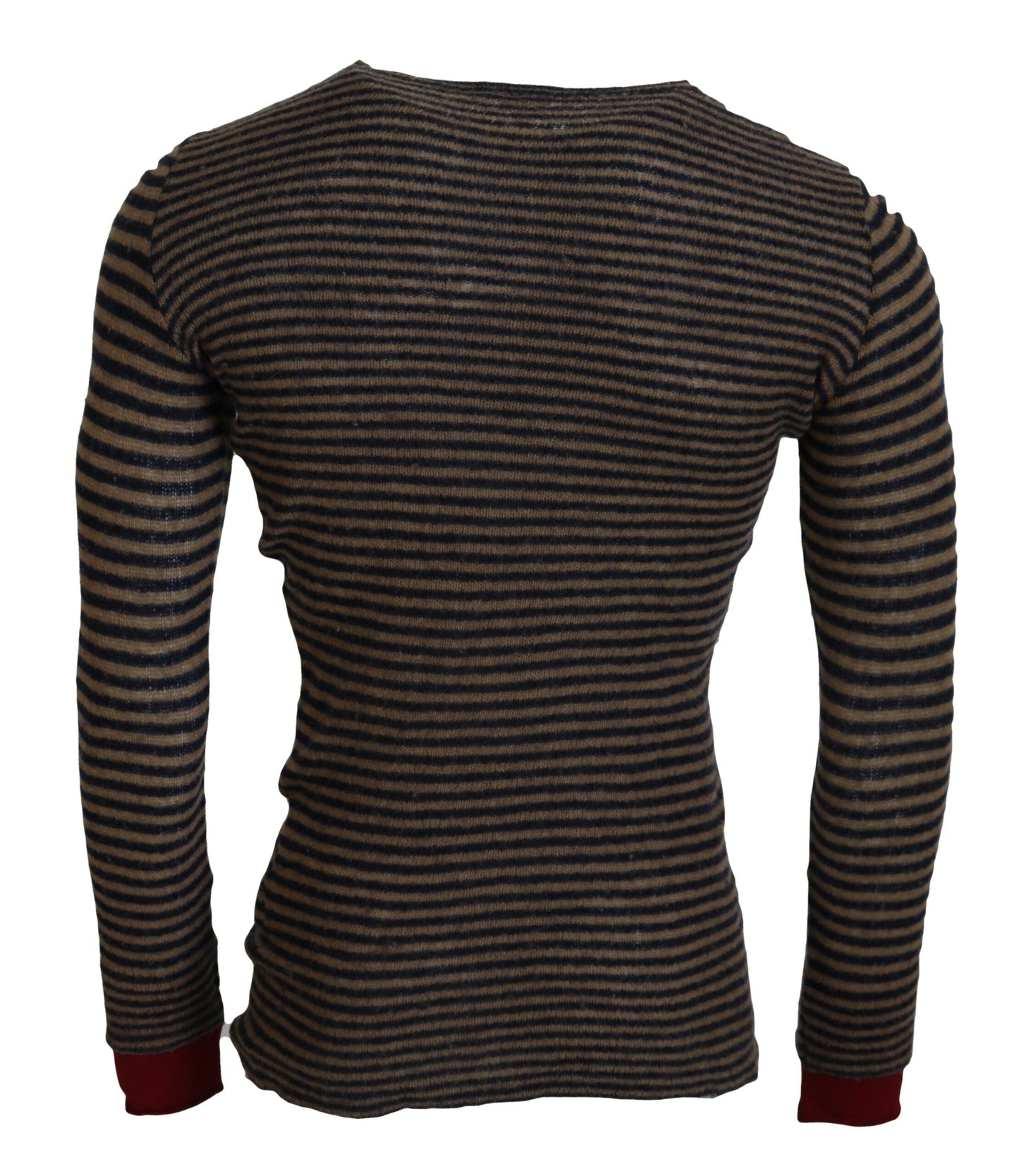 Daniele Alessandrini Chic Black and Brown Crewneck Pullover Sweater