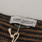 Daniele Alessandrini Chic Black and Brown Crewneck Pullover Sweater