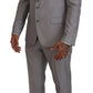 Dolce & Gabbana Elegant Silver Slim Fit Three-Piece Suit