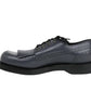 Gucci Men's Fringed Brogue Bluish Gray Leather Lace-up Shoes