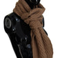 Dolce & Gabbana Dark Brown Wrap Shawl Knitted Camel Scarf