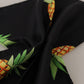 Dolce & Gabbana Black Pineapple Printed Square Handkerchief  Scarf