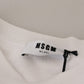 MSGM Elegant White Crewneck Cotton Sweater