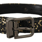 Dolce & Gabbana Elegant Italian Leather Belt with Crown Detail