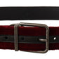 Dolce & Gabbana Velvet Maroon Elegance Belt