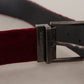 Dolce & Gabbana Velvet Maroon Elegance Belt