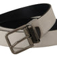 Dolce & Gabbana Elegant White Leather Belt with Silver Buckle