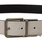 Dolce & Gabbana Elegant White Leather Belt with Silver Buckle