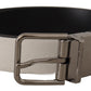 Dolce & Gabbana Elegant White Leather Belt with Silver Buckle