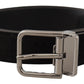 Dolce & Gabbana Elegant Black Leather Grosgrain Belt