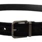 Dolce & Gabbana Elegant Black Leather Belt with Silver Tone Buckle