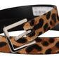 Dolce & Gabbana Elegant Leopard Print Calf Leather Belt