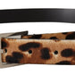 Dolce & Gabbana Elegant Leopard Print Calf Leather Belt