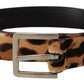 Dolce & Gabbana Elegant Leopard Print Calf Leather Belt