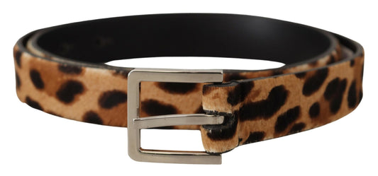 Dolce & Gabbana Elegant Leopard Print Calf Leather Belt