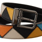 Dolce & Gabbana Multicolor Leather Belt with Silver Buckle