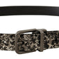 Dolce & Gabbana Elegant Marble Print Leather Belt