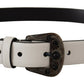 Dolce & Gabbana Elegant White Vitello Leather Belt