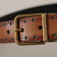 Dolce & Gabbana Elegant Brown Leather Belt with Brass Buckle