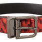 Dolce & Gabbana Elegant Red Leather Belt with Silver Buckle