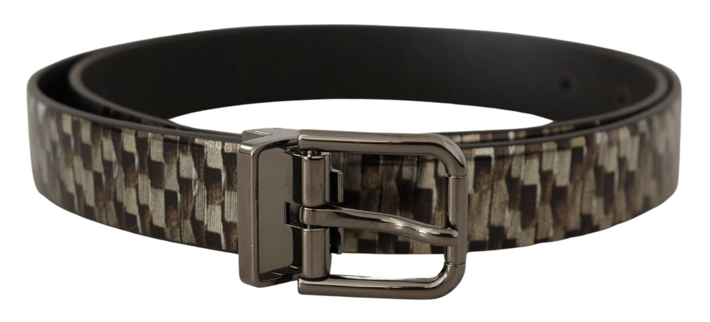 Dolce & Gabbana Elegant Leather Silver Buckle Belt