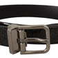 Dolce & Gabbana Elegant Black Leather Belt with Silver Buckle