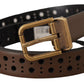 Dolce & Gabbana Elegant Brown Leather Belt with Golden Buckle