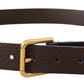 Dolce & Gabbana Elegant Brown Leather Belt with Gold Buckle