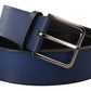 Dolce & Gabbana Elegant Italian Leather Belt in Blue