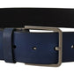 Dolce & Gabbana Elegant Blue Leather Belt with Silver Buckle