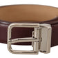 Dolce & Gabbana Elegant Leather Belt with Silver Tone Buckle