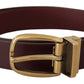 Dolce & Gabbana Elegant Brown Leather Belt with Gold Buckle