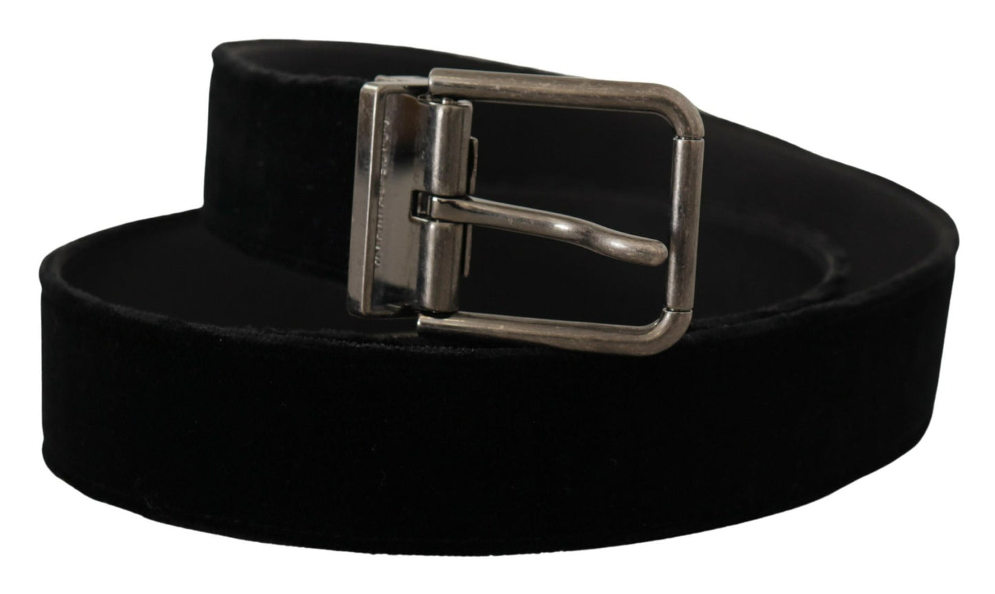 Dolce & Gabbana Elegant Black Leather Belt with Square Buckle