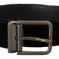 Dolce & Gabbana Elegant Black Leather Belt with Square Buckle