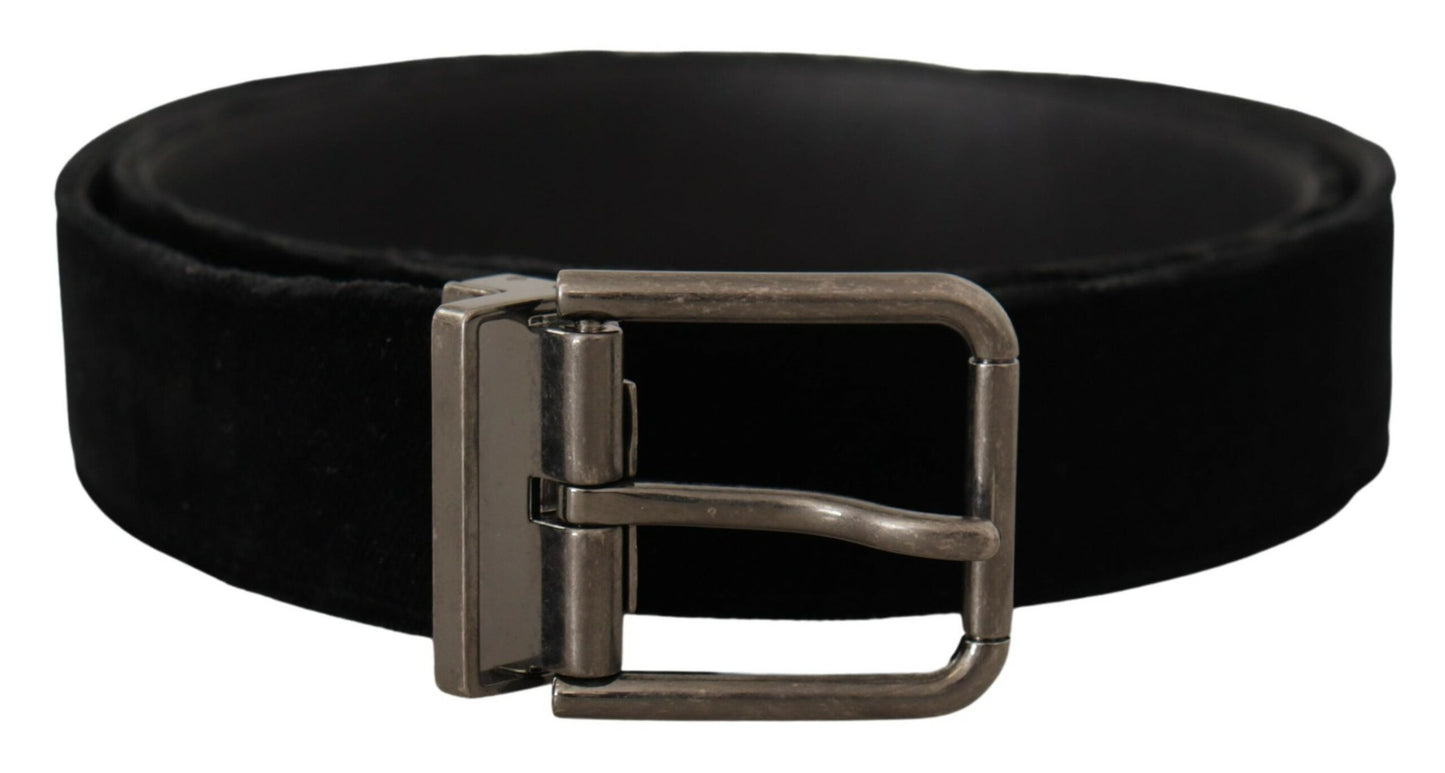 Dolce & Gabbana Elegant Black Leather Belt with Square Buckle