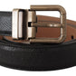 Dolce & Gabbana Elegant Black Leather Belt with Vintage Metal Buckle