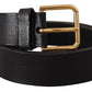 Dolce & Gabbana Elegant Black Leather Belt with Metal Buckle