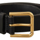 Dolce & Gabbana Sleek Black Leather Belt with Metal Buckle